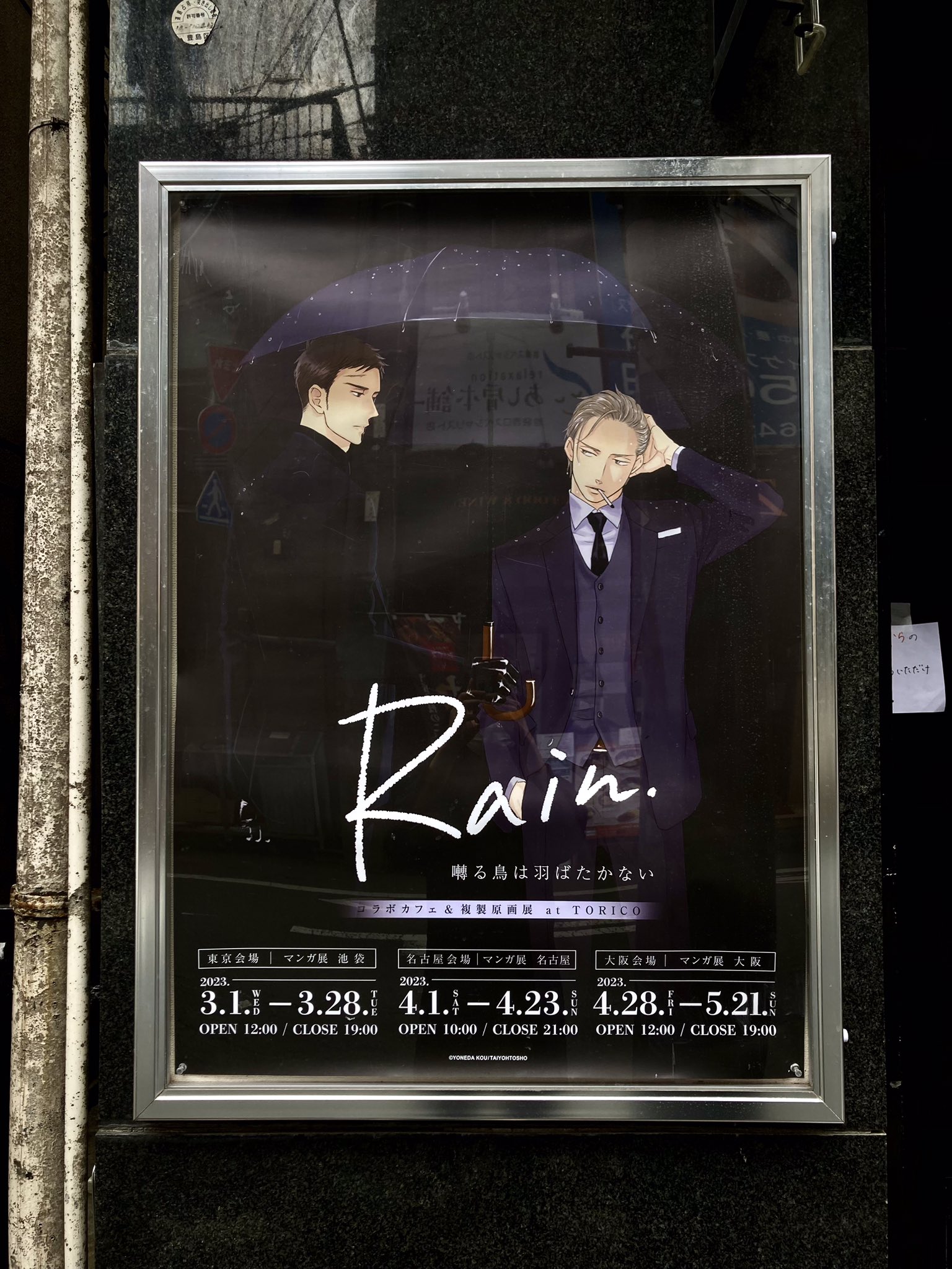 囀る鳥は羽ばたかないコラボカフェ Rain A5判 箔押しカード 全7種コンプ