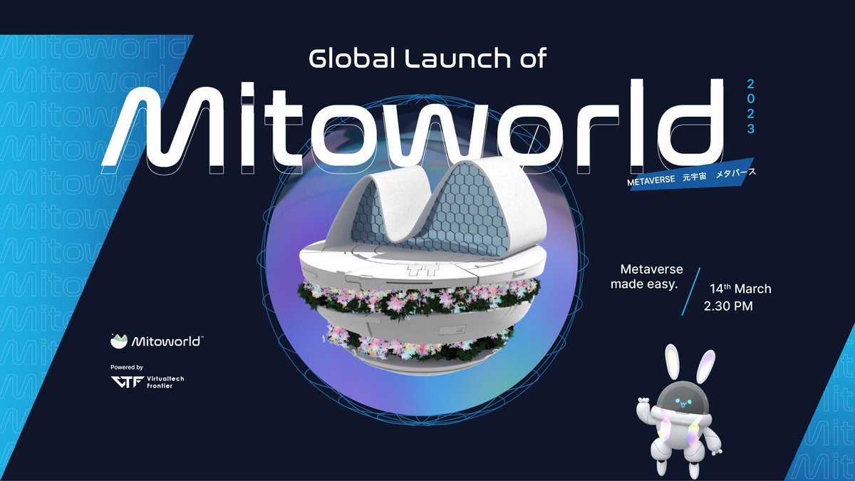 WE ARE LAUNCHING🚀🔥

We are excited to announce the Global Launch of Mitoworld that is happening this 14th of March, 2023! 🌎🎉

Stay tuned to find out how you can be a part of this monumental event!

#metaverse #web3projects #virtualworlds #mitoworld #metaverseplatform