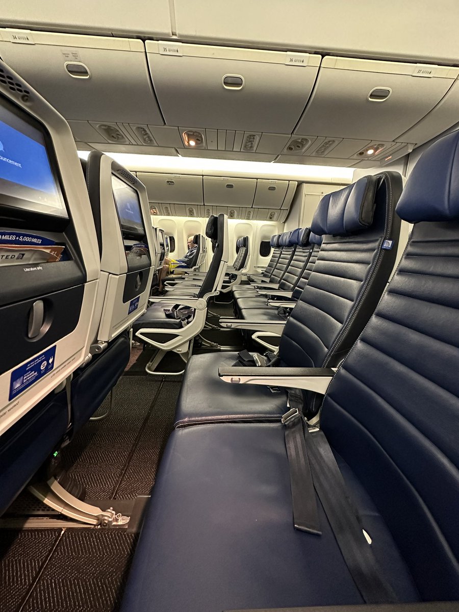 ssorbor's tweet photo. @CaptRJWolf I’m on board UA 1742 for a 1.5 hour flight and it’s fully boarded at 15% capacity. Just curious, do you know why #united is flying this 777-200 on short domestic routes? Repositioning aircraft for an international trip? https://t.co/EpzueaucpG
