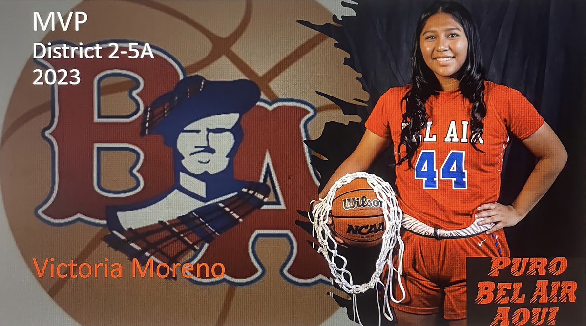 Congratulations Victoria!  A well deserved award, you earned it💪🏀. We are excited to see where your next journey takes you.  We love you! <a href="/respect_vick/">Victoria Moreno</a> <a href="/YISDAthletics1/">YISD Athletics</a> @BelAirAthletics