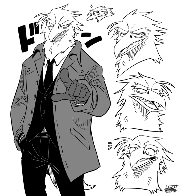 最近描いた四人🦅🦁🐺🐻‍❄️ 