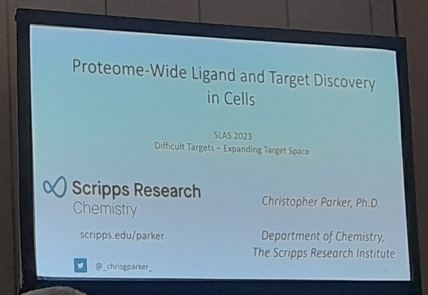 Francisco Martinez-Pena (@fran_mpena) on Twitter photo Fascinating talks by <a href="/_chrisgparker_/">Chris Parker</a> and Haoxin Li, from <a href="/scrippsresearch/">Scripps Research</a> at #SLAS2023 today. They talked about difficult targets and expanding the ligandability of the proteome. The session was also hosted by <a href="/katenokv/">Katya Vinogradova</a>. Totally extraordinary and inspiring science! Fascinating talks by <a href="/_chrisgparker_/">Chris Parker</a> and Haoxin Li, from <a href="/scrippsresearch/">Scripps Research</a> at #SLAS2023 today. They talked about difficult targets and expanding the ligandability of the proteome. The session was also hosted by <a href="/katenokv/">Katya Vinogradova</a>. Totally extraordinary and inspiring science!