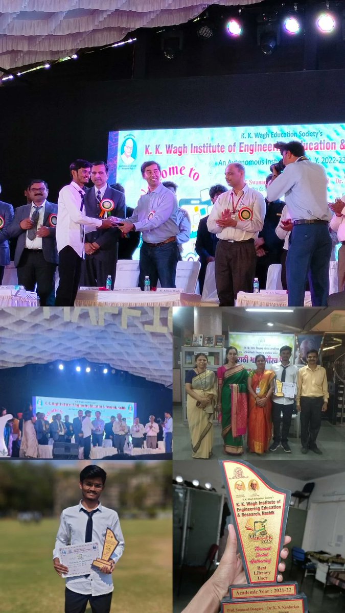 Er_Karan_Jadhav's tweet photo. आज मला के के वाघ अभियांत्रिकी महाविद्यायाकडून "Best Library User Award of the Year" देऊन सन्मानित करण्यात आलं. मी महाविद्यालयाच व कुसुमाग्रज ग्रंथालयाच आभारी आहे. उपस्थित मान्यवरांचे धन्यवाद! 😊
#Best_Library_User
#kkwieer
#kkwagh
#Nashik
@KKWaghInstitute https://t.co/seUZybsWbu