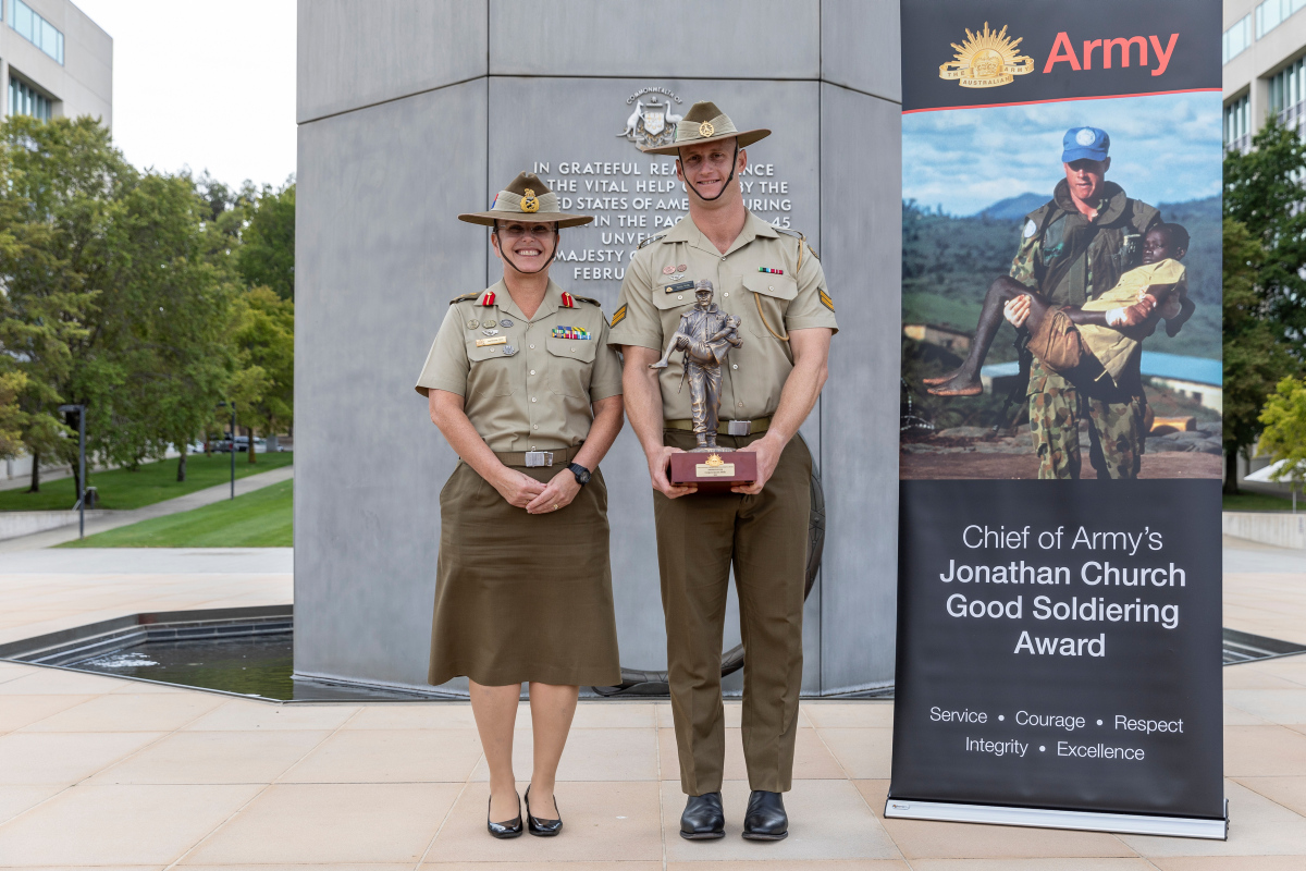 AustralianArmy's tweet photo. Happy 122nd Birthday #AusArmy 🎊 Today we celebrate the commitment and service of #OurPeople both current and former &amp; recognise our proud history of serving the nation. To mark the occasion, today in Canberra four soldiers were awarded the Jonathan Church Good Soldiering Award. https://t.co/Ti1VKVwMt9