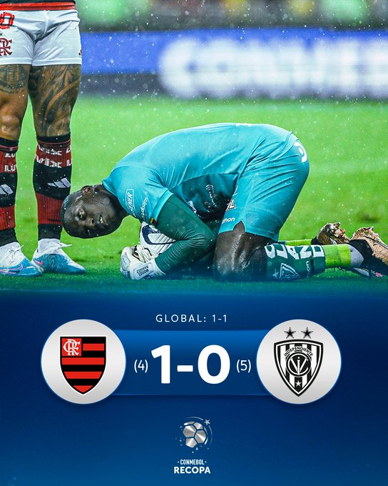 aristizabaltvec's tweet photo. ⭐️Independiente del Valle es el CAMPEÓN de la #RecopaSudamericana 2023.

Venció a Flamengo 5-4 en los penales tras empatar 1-1 en el global. #Recopa #Maracaná https://t.co/IpM0k5YTig