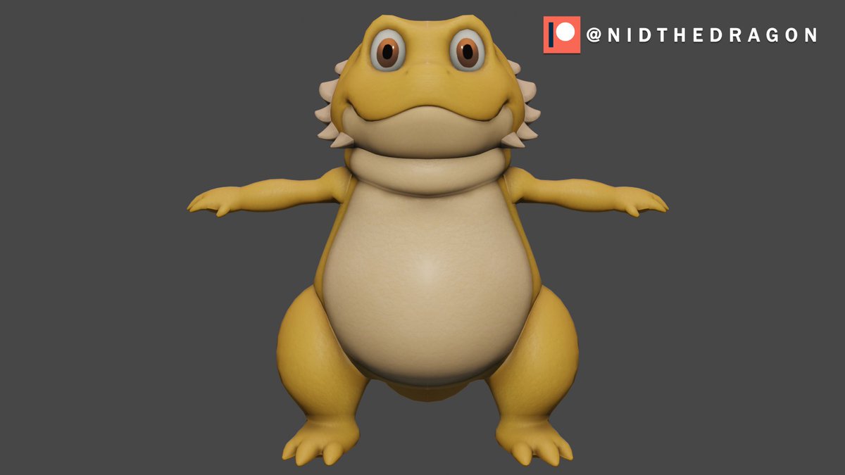 NidtheDragon's tweet photo. So my BF @OpethRockr55 and I have been wanting to collab on 3D modeling again, and we whipped up this cute Beardy as a practice test. We both had to learn a lot of new things but I think he came out pretty good! https://t.co/7Tk4TuyDxU