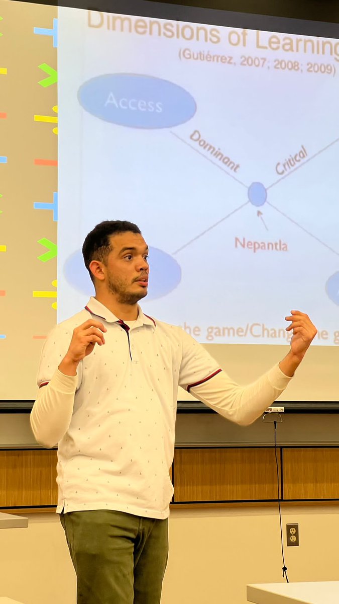 WMU grad students Offir Romero and Thomas Smith leading a discussion on equity in mathematics education as part of Dr. Laura Van Zoest's Contemporary Issues in Mathematics Education course.