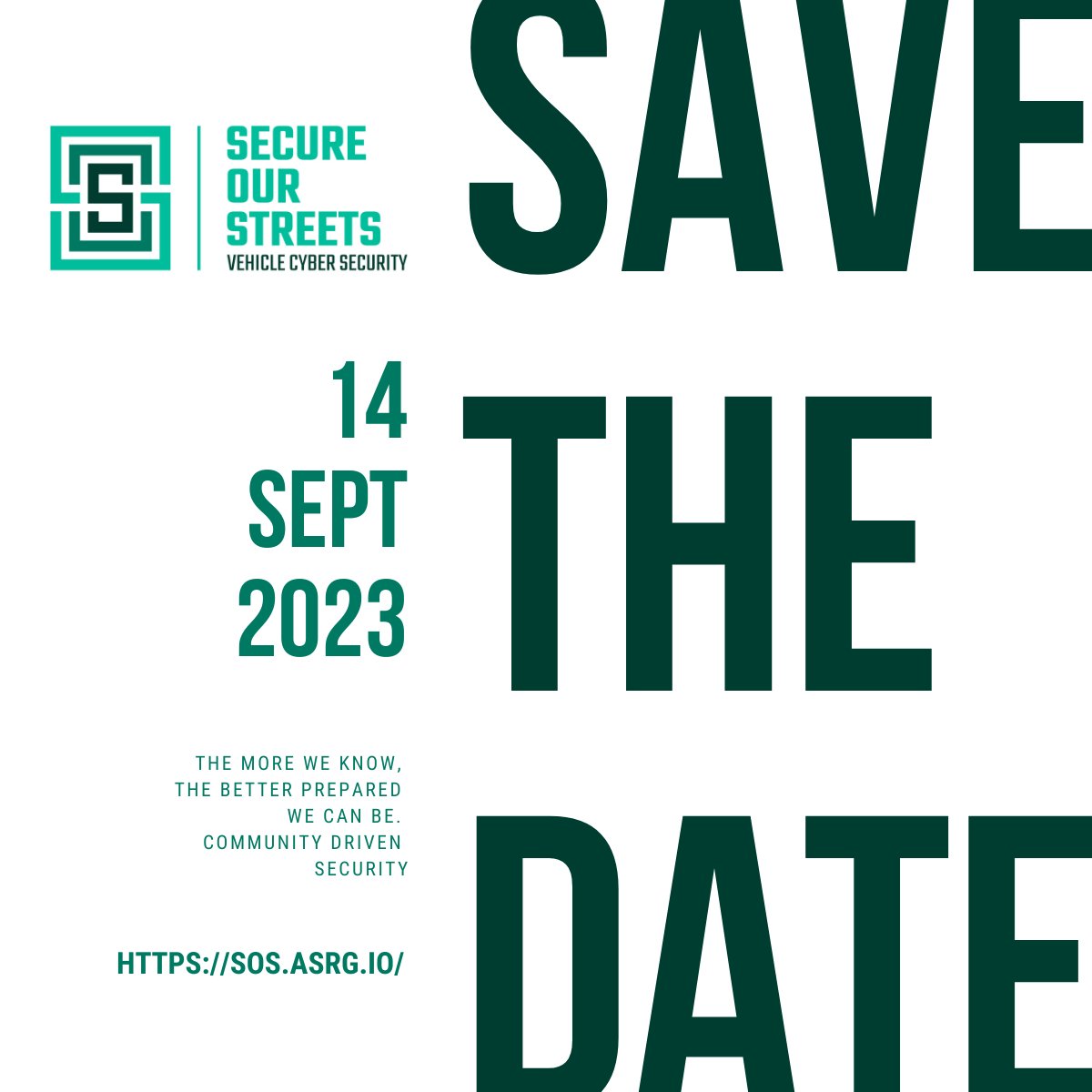 GoGoByteCyber's tweet image. The 2nd @SecureOurStreet  Conference is happening on 14 September 2023.
Come join us and be part of the solution!
Register here: sos.asrg.io