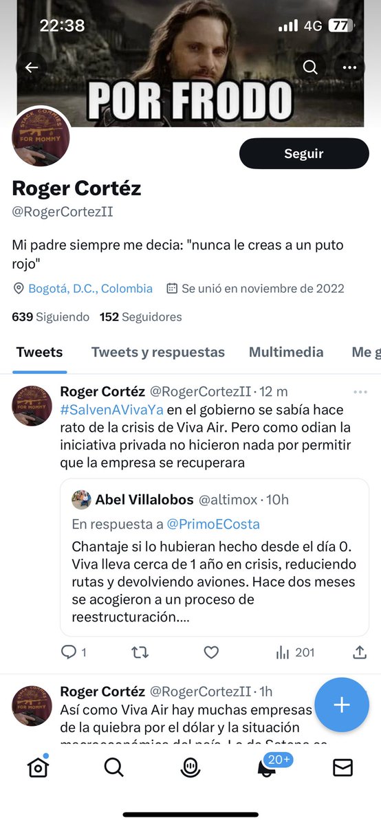 kevinperezdd's tweet photo. Empezaron a aparecer este tipo de cuentas promoviendo el HT #SalvenAVivaYa y defendiendo las actuaciones de Viva Air y Avianca. ¿Quién paga esos bots? ¿Hacen parte de la estrategia de integración? https://t.co/EkWY2bKTsf