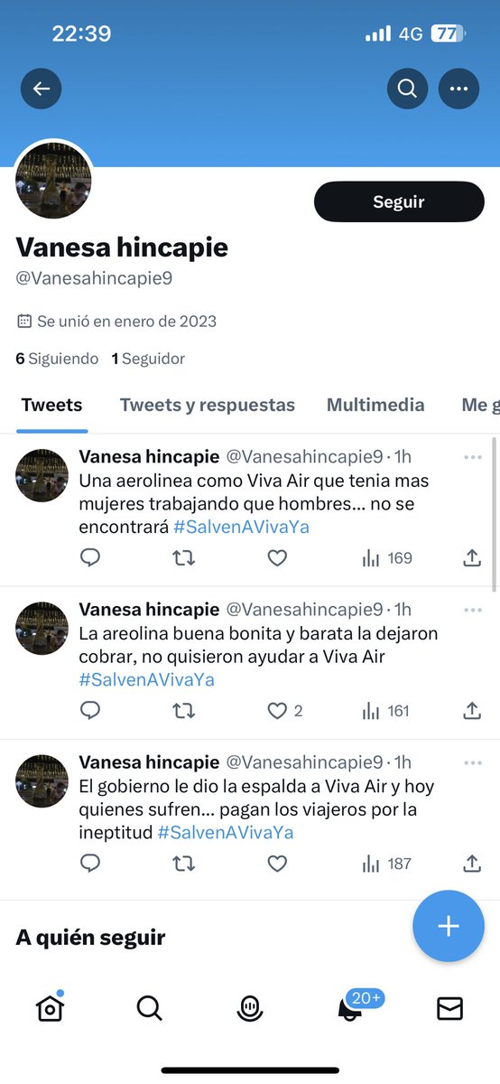 kevinperezdd's tweet photo. Empezaron a aparecer este tipo de cuentas promoviendo el HT #SalvenAVivaYa y defendiendo las actuaciones de Viva Air y Avianca. ¿Quién paga esos bots? ¿Hacen parte de la estrategia de integración? https://t.co/EkWY2bKTsf