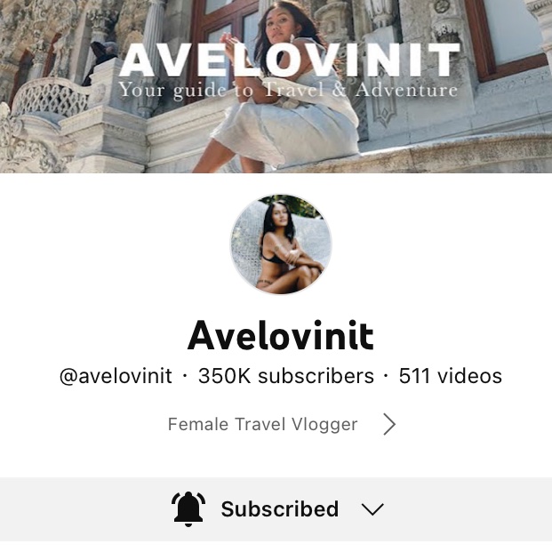 teamavelovinit's tweet photo. HAPPY 350k subscribers @avelovinit 🎉 more to gooooooo! We love you! #avelovinit #travelvlogger https://t.co/0jBJyA4iQ7