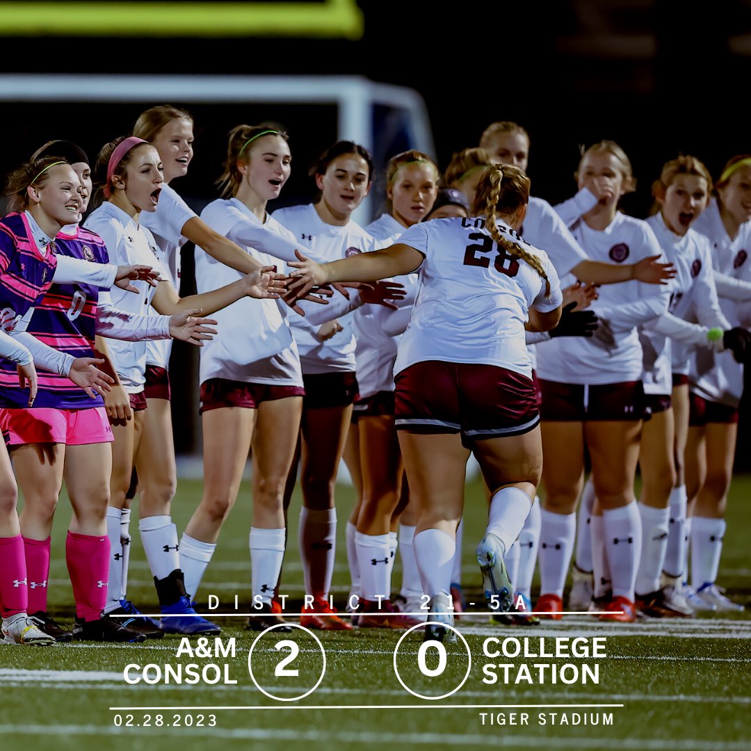 amcConsolSoccer's tweet photo. The Lady Tigers win a grueling, 80 minute battle 🆚 CSHS!

With tonight’s win, your Lady Tigers are DISTRICT CHAMPS, for the first time since 2011!

⚽️@MerrellKira
⚽️@lily_hickson
🅰️@grace_t1324
❌🥅❌GWO🐯🧤@hailey__greer 
Grace @avery_carnes Kira @MorawietzKayla Kerbel Evi
#CDF https://t.co/foJd6DUi7A