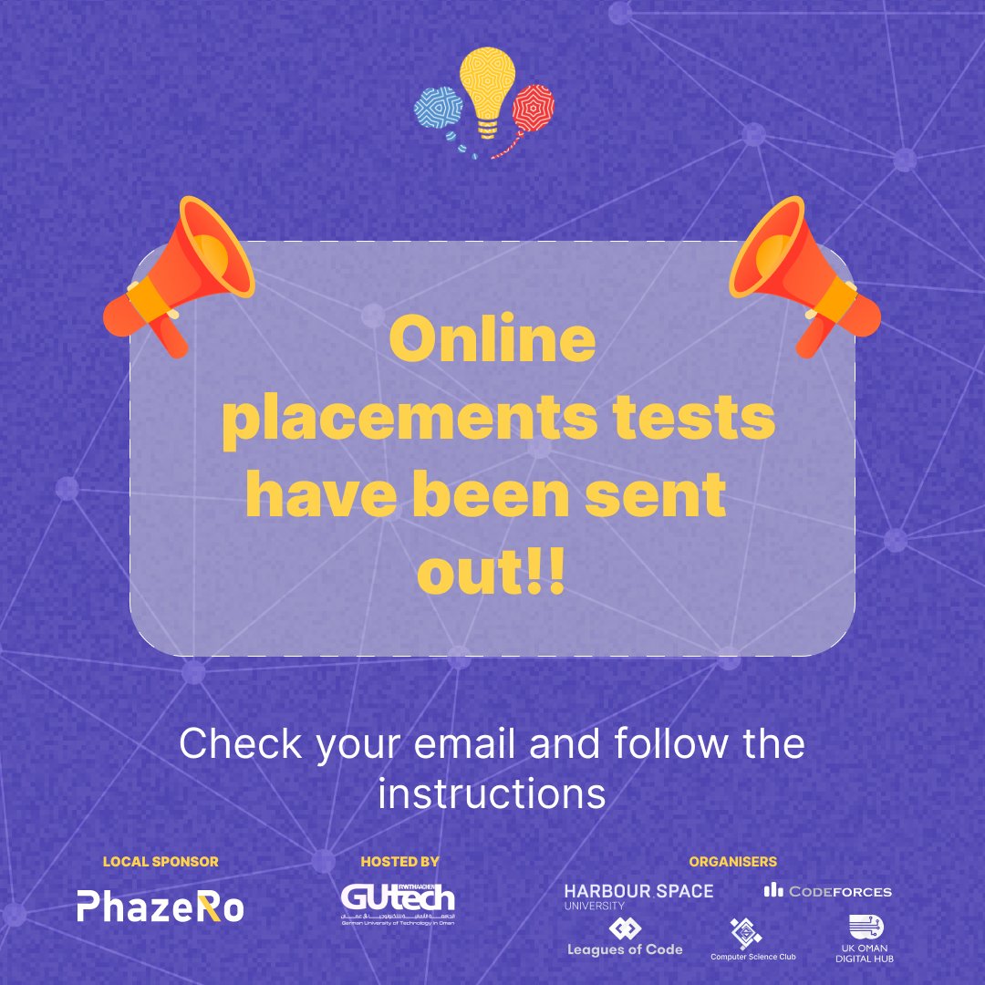 📣 Announcement alert! 📣

The online placement tests for our coding bootcamp have been sent out! 🚀

Get ready to level up your programming skills with Hello Muscat! 💻🌟

 #HelloMuscat #CodingBootcamp #OnlinePlacementTests #ProgrammingSkills #phazero