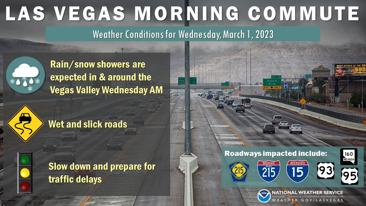 NWS Las Vegas on Twitter "⚠️Use caution and allow extra time for your