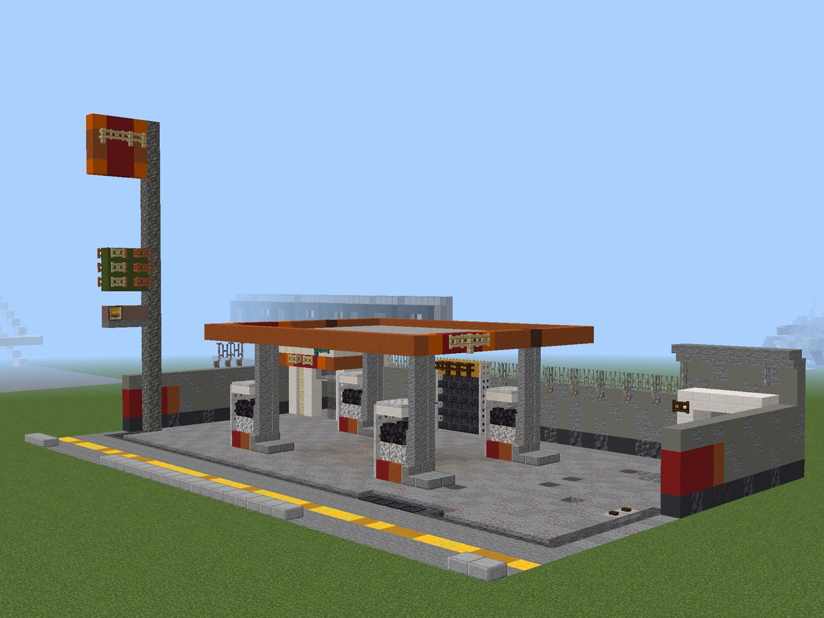 マイクラで手抜きガソリンスタンド作った
#マイクラ #富栄市