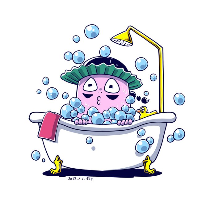 「bathtub bubble」 illustration images(Latest)