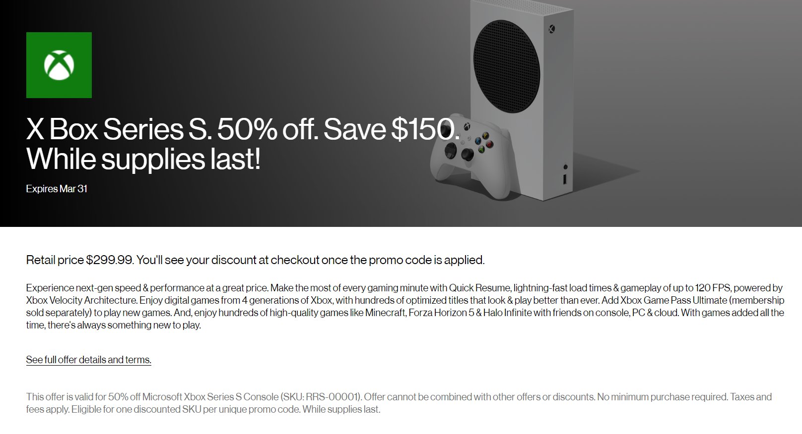 How to get an Xbox Series S for $150 through Verizon