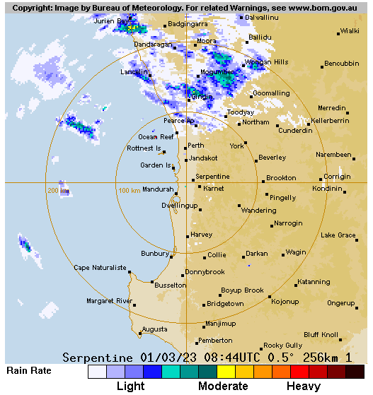 Bureau of Meteorology, Western Australia on Twitter "Serpentine radar is indicating some light