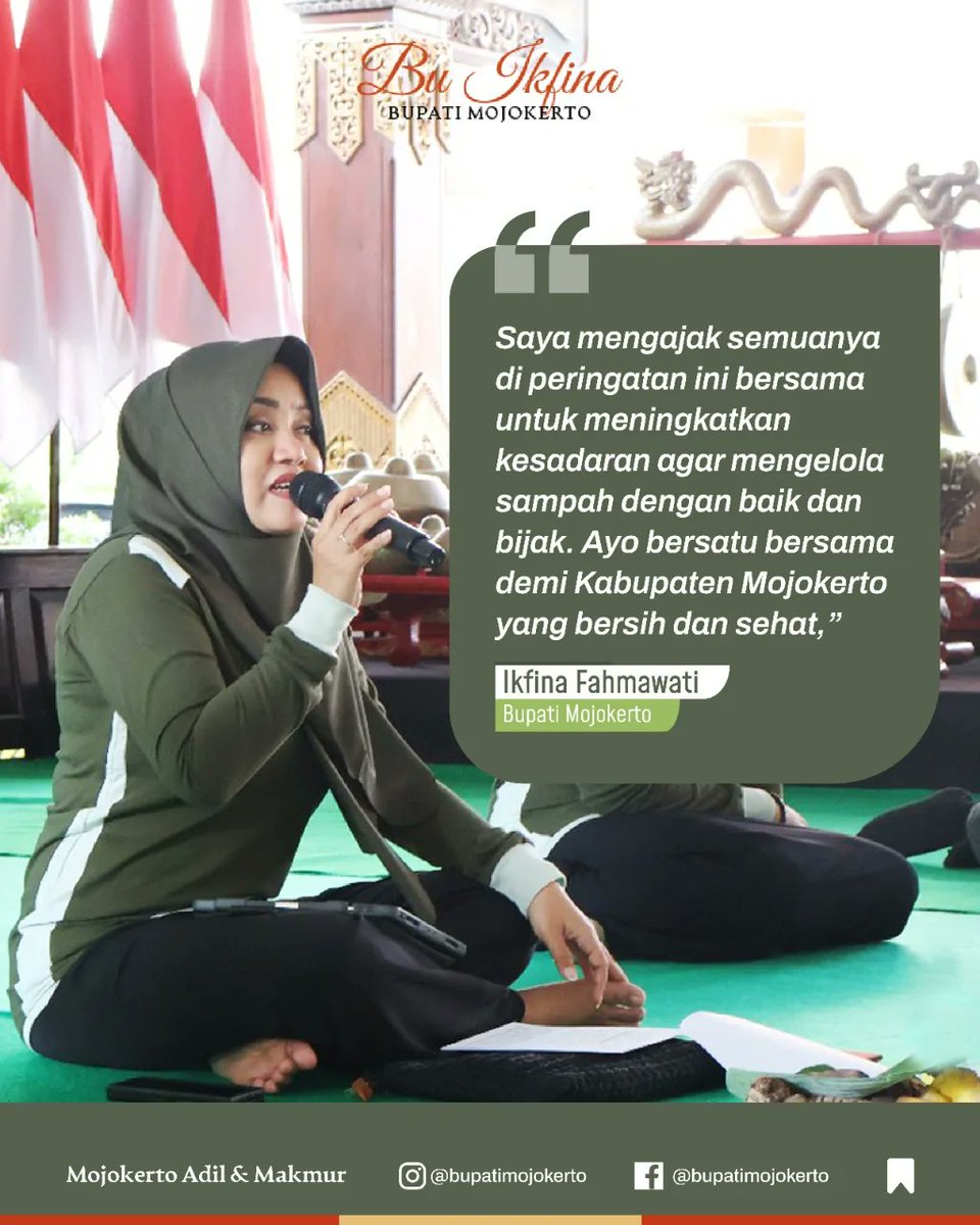 Pemkab Mojokerto berkomitmen untuk merangkul seluruh pihak dalam mengatasi sampah di Kabupaten Mojokerto.

Semoga dari kegiatan ini dapat memberikan positif dalam pengelolaan sampah di Kabupaten Mojokerto.

#daurulang #sampah #ikfinafahmawati #bupatimojokerto #kabupatenmojokerto