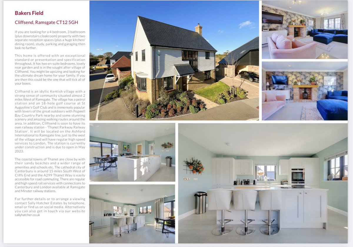 SallyHatcherEst's tweet image. 🚨👇🏼NEW LISTING👇🏼🚨

Bakers Field, Cliffsend, Ramsgate, CT12 5GH
Guide Price £700,000❣️

#cliffsend #ramsgate #thanet #houseforsale #greatlocation #dreamhome #propertyforsale #propertyinvestment #homeownergoals #salesmanagement #salesmarketing
