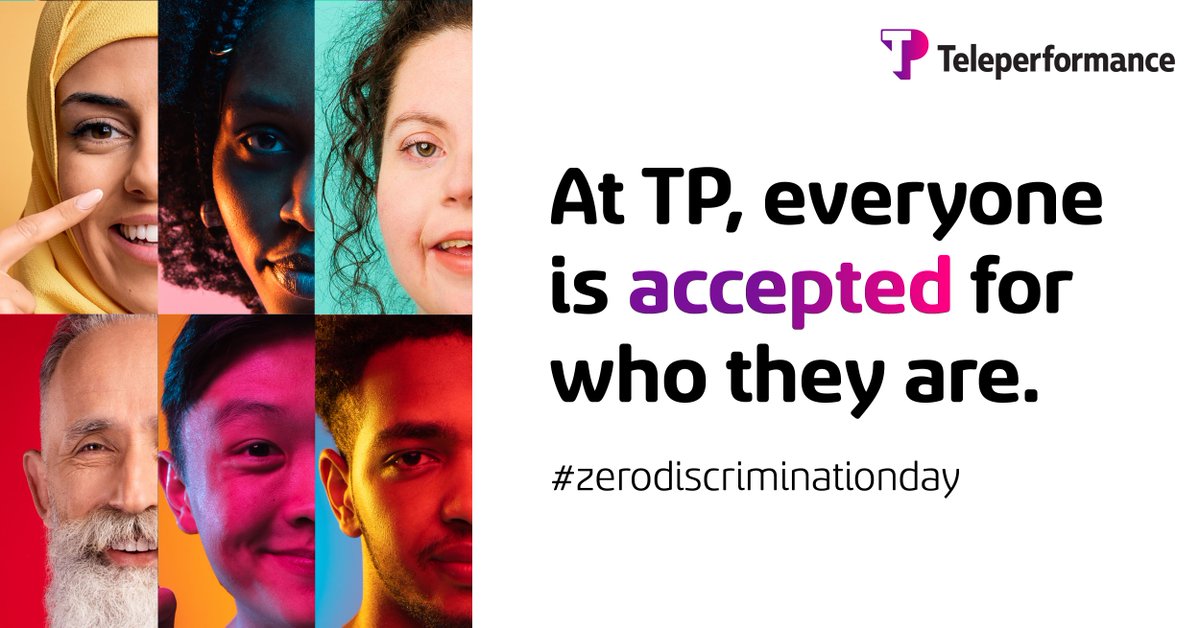 wearetpgroup's tweet photo. As an equal opportunity employer, Teleperformance is committed to creating diverse and inclusive spaces for all. #ZeroDiscriminationDay https://t.co/2yjwIvWzH0 #InspiredToBeTheBest #TPCares https://t.co/aBGIER7Aw3