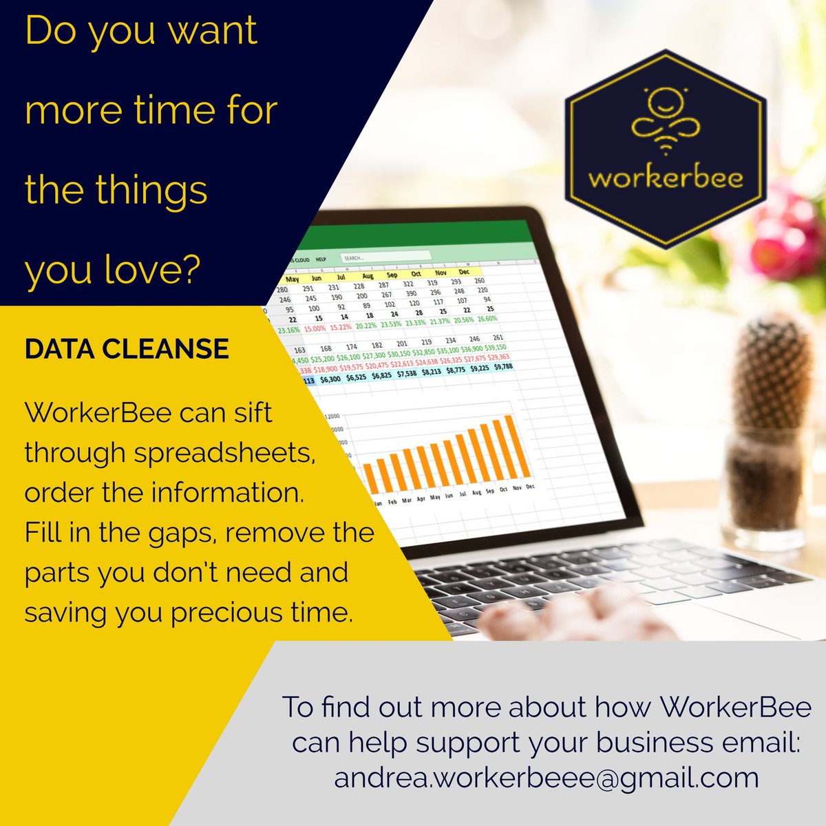 workerbeevad's tweet image. DATA CLEANSE, this is a time consuming task and WorkerBee can do this for you. It could be creating a list of potential clients to target, updating your supplier list or ensuring your have the most up to date contacts.  

#datacleanse #virtualpa #smeuk