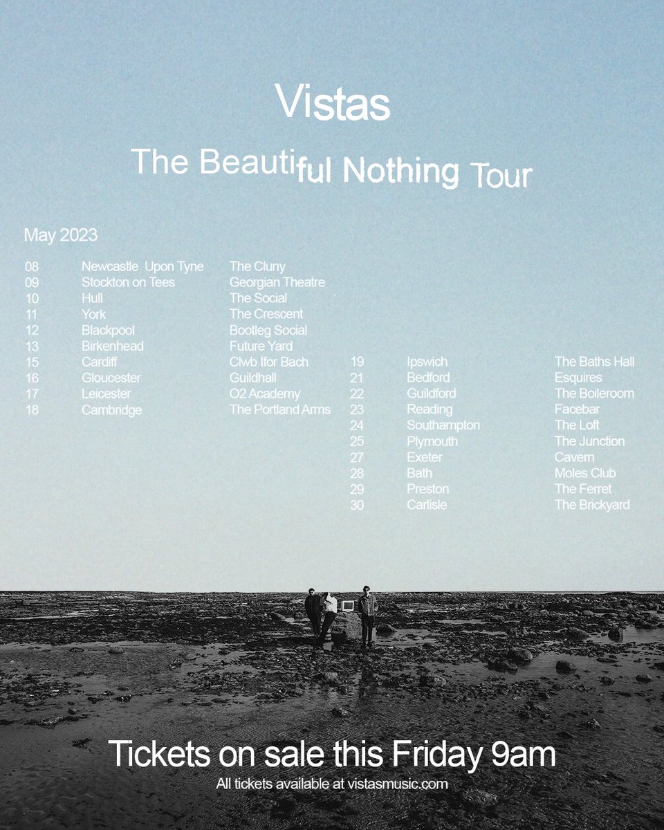 vistasmusic's tweet image. We go again 🤝 so excited to announce these headline dates

Can’t wait to hit the road and play some of our favourite cities and some places we've never played before

Where will we be seeing you?

tickets on sale friday at 9am at vistasmusic.com