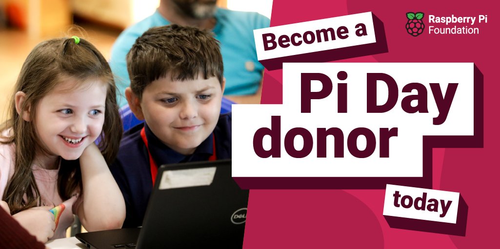 RaspberryPi_org's tweet photo. Support our mission ✨
From now until 14 March (#PiDay), you can help empower young learners and tech creators by using our free resources, sharing our content, or donating to our #RaspberryPiDay campaign.
Donate here: https://t.co/Kig7iFfFDI https://t.co/JlTr6e6r14