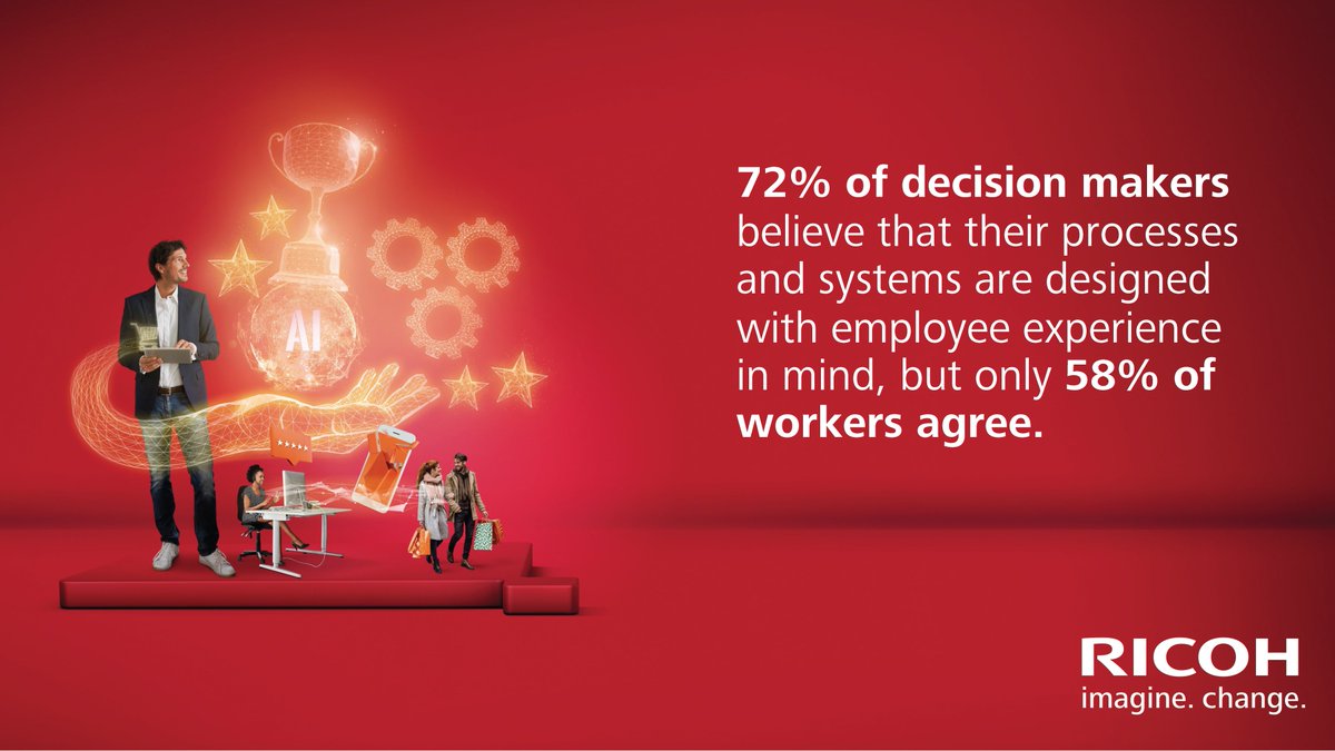 NEWS 
Ricoh's latest research reveals a major disconnect between employers and employees on workplace experience. 
Failure to tailor investments to workers' needs risks talent going elsewhere. 
Read the story here: oal.lu/L0h7s