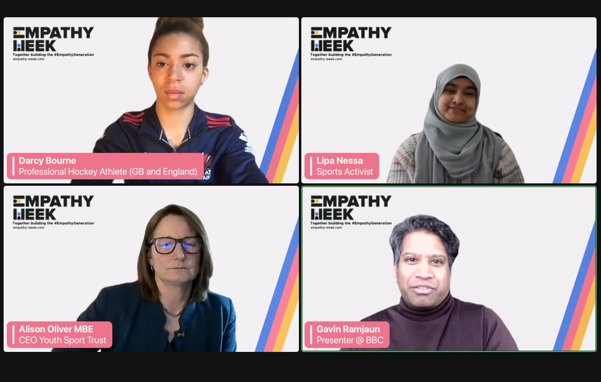 We are now LIVE 🚨

🤩 What a wonderful panel with @GavinROfficial  @lipa_nessa @AliOliverYST @DarcyBourne 

Join - bit.ly/EmpathyWeekEve…

#sport #empathy #powerofsport #toolforchange #empathy 

@YouthSportTrust @BBCSport @ssat  @CYPMentalHealth @votesforschools @TCSImpact
