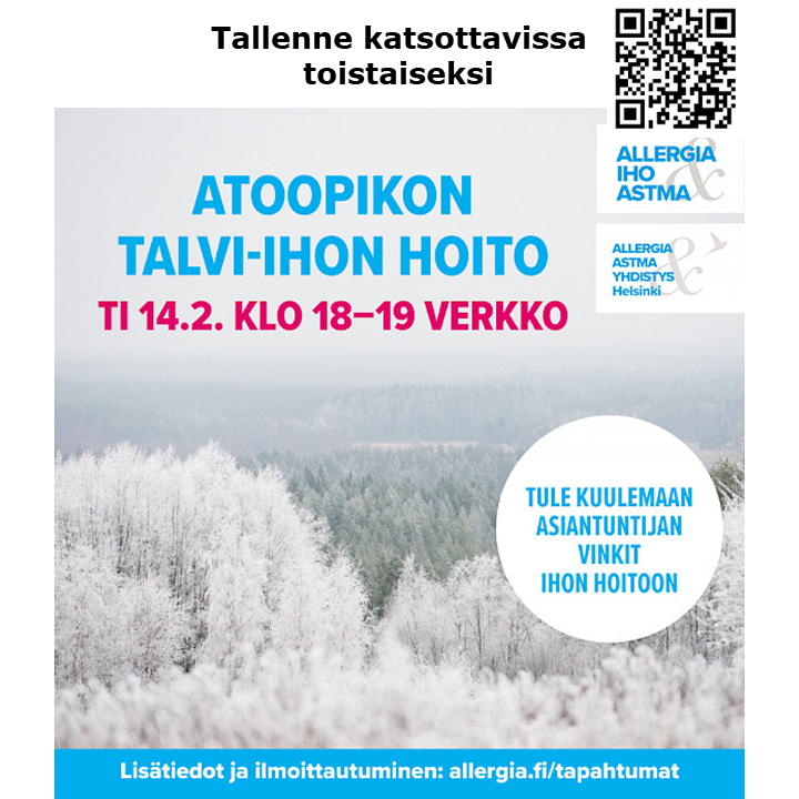 Kiristääkö/kutiseeko #iho? Aiheuttaako talvi haasteita #ihonhoito'on? Mitä eroa on erilaisilla perusvoiteilla? Katso tallenne:
youtube.com/watch?v=aI-LvL…
Asiantuntijoina <a href="/HginAllergi_Ast/">Hgin Allergia&Astma</a>'n Merike Laine ja <a href="/Allergia_astma/">Allergia Iho Astma</a>'n Katariina Ijäs.
#atooppineniho #atooppinen #allergia
