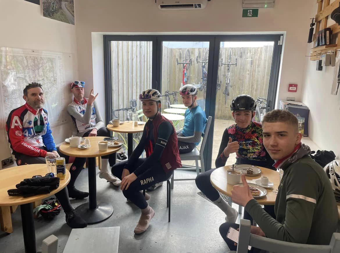 CardiffAjaxCC's tweet photo. Great riding from all our groups tackling the 75 miler this weekend across Penderyn Moor 💨 🙌🏻

With some tasty treat at @plan2ridebikes to finish! ⭐️

Come join us for the final 100 mile test this Sunday! 4 different pace groups.

⏰ Limited places! Link in bio ⬆️ https://t.co/FlIvx93pxi
