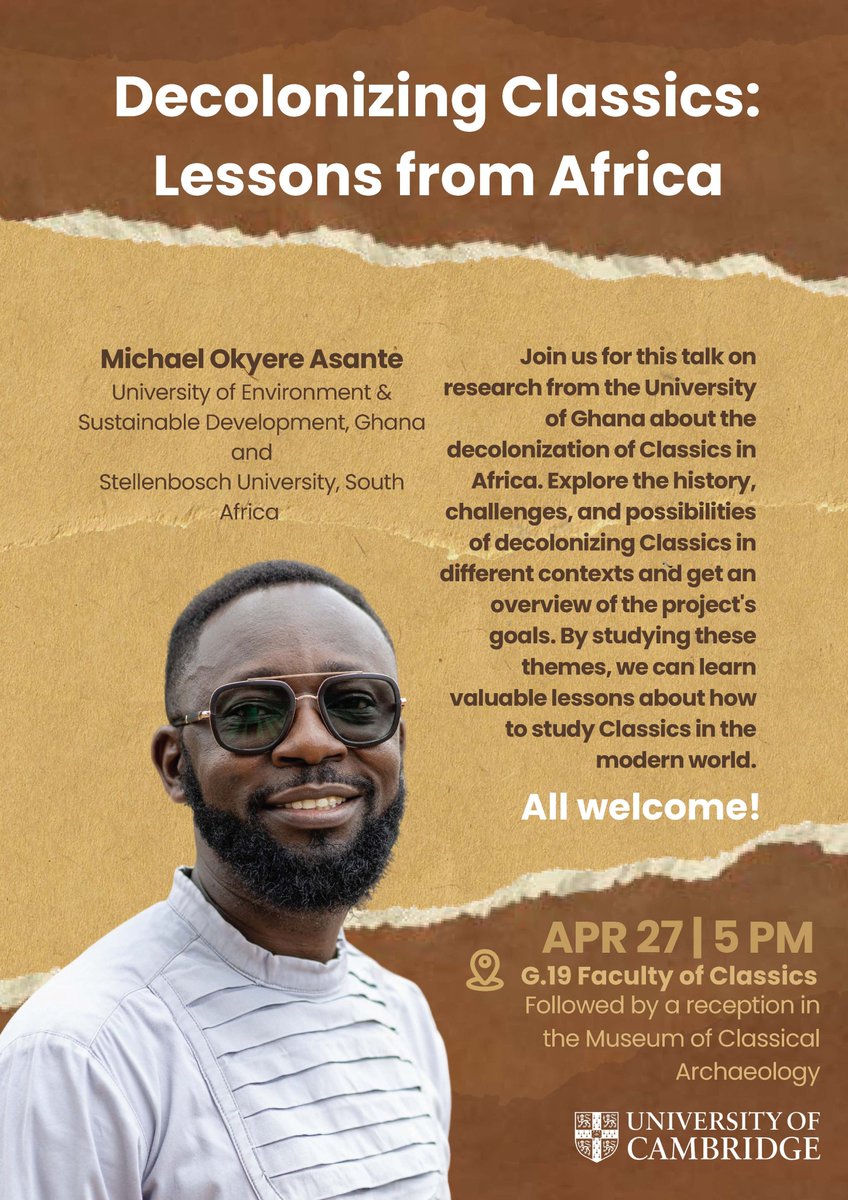 James Warren (@jiwarren) on Twitter photo We <a href="/CamClassics/">Classics@Cambridge</a> are very much looking forward to hearing <a href="/KOkyereAsante/">Michael Okyere Asante</a>'s lecture on April 27th. All welcome. <a href="/Glob_Humanities/">Global Humanities Network (GHN)</a> We <a href="/CamClassics/">Classics@Cambridge</a> are very much looking forward to hearing <a href="/KOkyereAsante/">Michael Okyere Asante</a>'s lecture on April 27th. All welcome. <a href="/Glob_Humanities/">Global Humanities Network (GHN)</a>