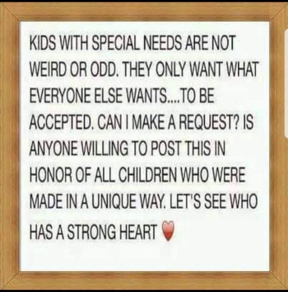 Kids with special needs…