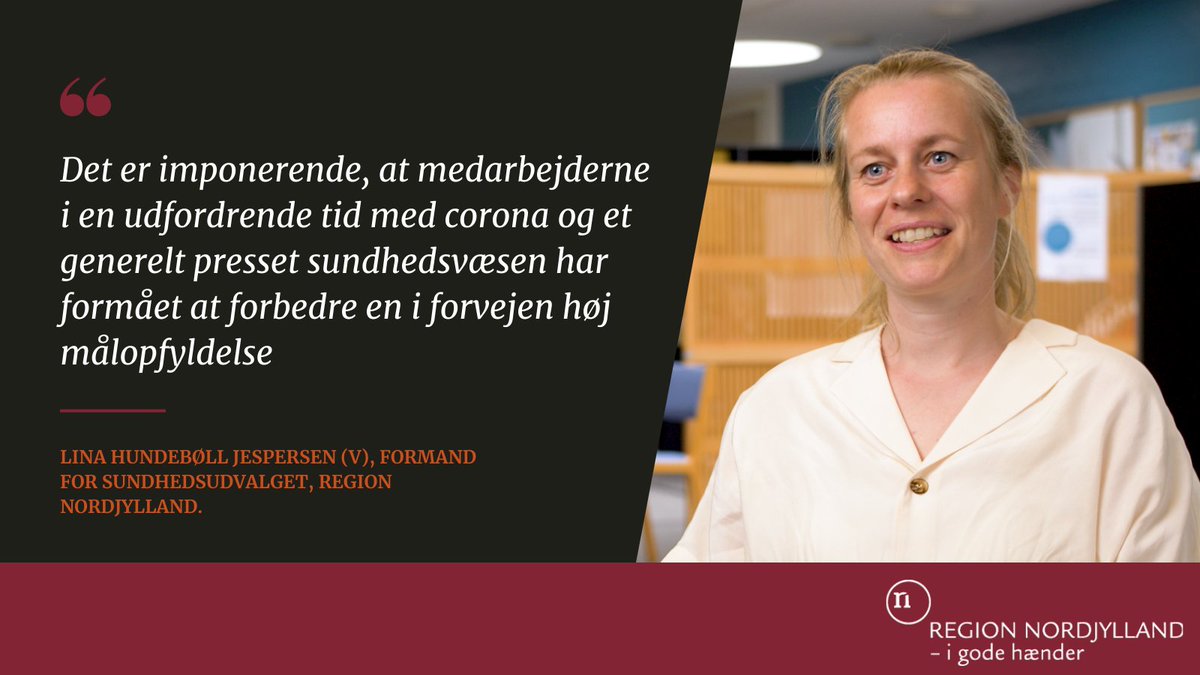 Region Nordjylland (@reg_nord) on Twitter photo For 2022 topper <a href="/Reg_Nord/">Region Nordjylland</a> overholdelsen af standardforløbstiderne for kræftpakkeforløb, og den er forbedret til et højere niveau end før coronaperioden.
Det er sundhedsudvalgsformand @Linahjespersen (V) stolt over. #sundpol #cancer
rn.dk/service/nyheds… For 2022 topper <a href="/Reg_Nord/">Region Nordjylland</a> overholdelsen af standardforløbstiderne for kræftpakkeforløb, og den er forbedret til et højere niveau end før coronaperioden.
Det er sundhedsudvalgsformand @Linahjespersen (V) stolt over. #sundpol #cancer
rn.dk/service/nyheds…
