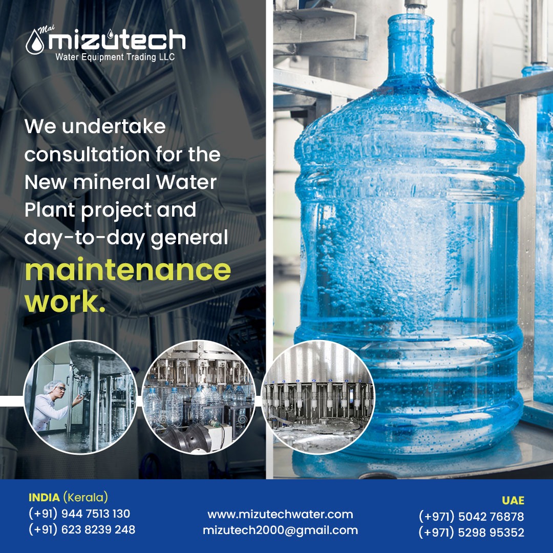 mizutech1's tweet photo. At Mizutech, we undertake consultation for the New mineral Water Plant project and day-to-day general maintenance work.
Contact us now!

📞 +971 50 427 6878, +91 9447513130
🌐 https://t.co/5i17ZvpVEW

#mizutech #water #watertreatment #waterplants #drinkingwaterplants #pulpjuice https://t.co/eVv4UTz5Ts