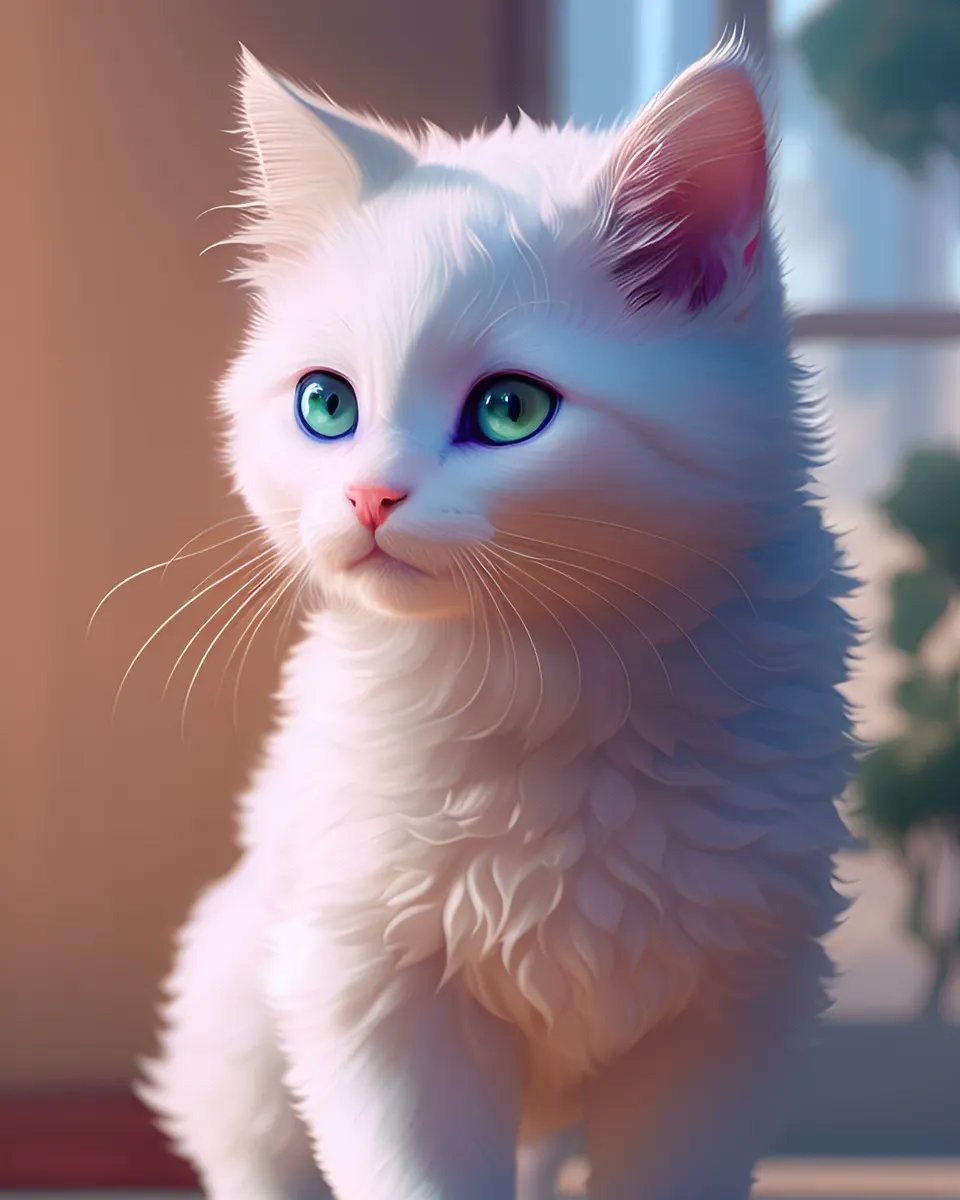 HORNYGAMERtw's tweet photo. White Cat art 

#art #cat #catlover #catlife #kedi #kediler #digitalart #artificialintelligence #yapayzeka #explore #sanat #world https://t.co/jomyg8z4a6