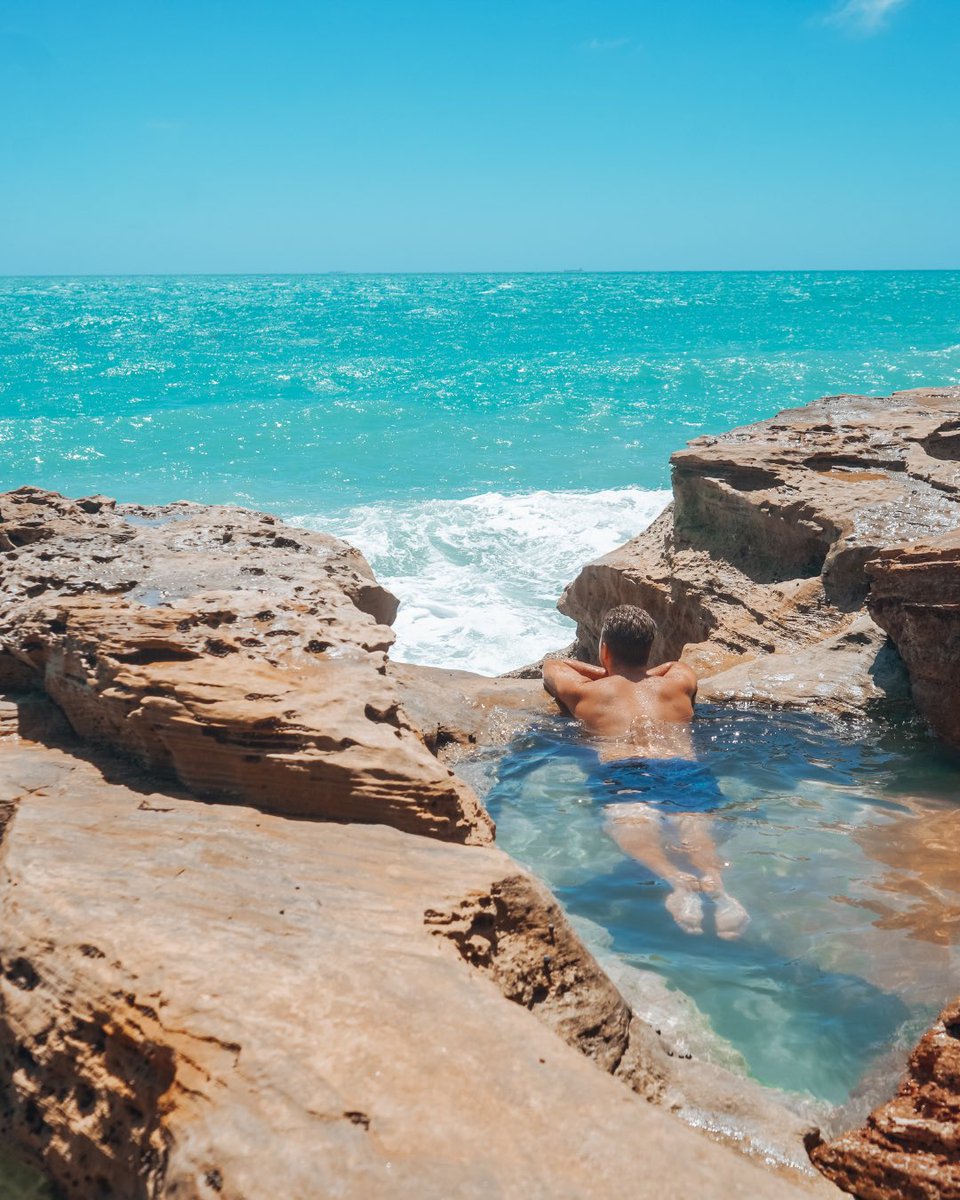 WestAustralia's tweet image. Head to @VisitBroome (Rubibi) &amp;amp; discover all the pindan nooks &amp;amp; crannies to find this turquoise rockpool at the southern tip of #CableBeach – today named @Tripadvisor's 3rd best beach! Get dreaming: bit.ly/3L3s2sP 

📷: thatonetimein.blog/IG in #WAtheDreamState