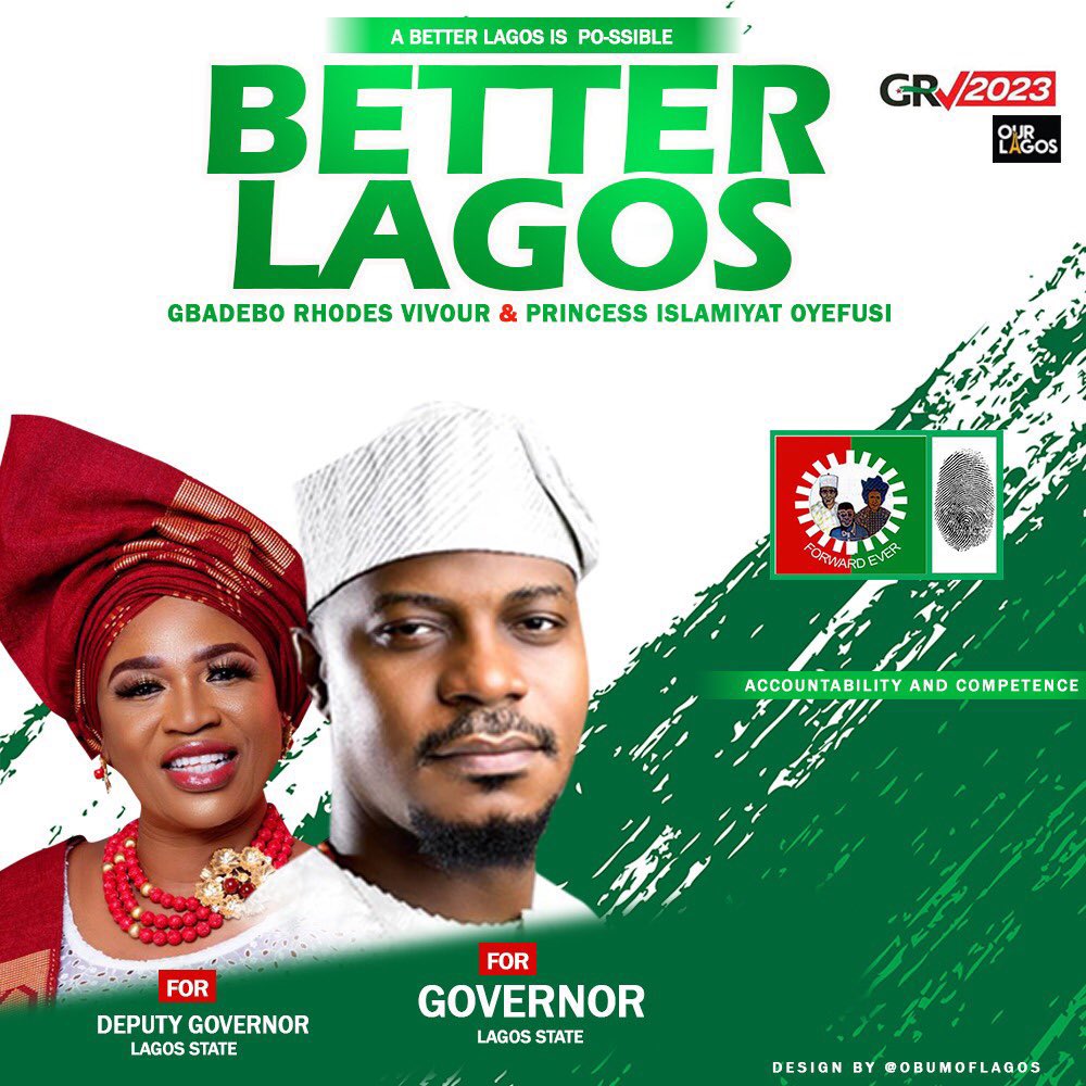 Vote GRV in Lagos state. Vote Labour Party from top to bottom in Lagos state

Vote GRV for a better Lagos