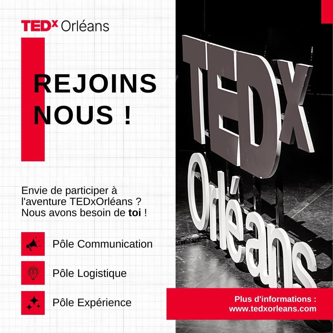 Envie de rejoindre notre équipe pour construire la prochaine édition de TEDxOrléans ? 

Nos pôles Logistique, Expérience et Communication ont besoin de toi ! 

N’hésite pas à nous contacter ➡️ lnkd.in/eEi9kK7S 

📸 Crédit photo : Com on the moon