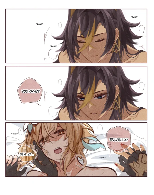 ⚠️Implied Sex and 🍆⚠️
[Dehya x Lumine]

I'm sorry I can't stop for a while. 