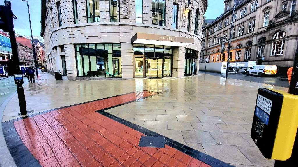 This morning <a href="/LeedsBIDRangers/">LeedsBID Street Rangers</a> gave the paving outside <a href="/MajesticLeeds/">Majestic Leeds</a> a thorough cleaning to remove grime and chewing gum. Just look at the results! 👀