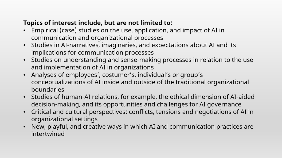Call for abstracts 📢! Special issue on “AI and communication practices” edited by <a href="/itgulbrandsen/">Ib T. Gulbrandsen</a>, <a href="/MarSMahnke/">Martina Skrubbeltrang Mahnke</a>, Emma Christensen, Julie Vulpius, and Simon Karlin. Deadline 1 May, 2023. See more here: tidsskrift.dk/mediekultur/an… #openaccess