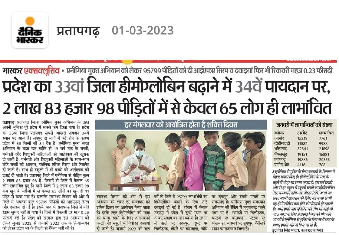 vivekupd1992's tweet photo. एनीमिया में पिछड़ा प्रतापगढ़ जिला 2 लाख में से केवल 65 पीड़ितों का ही बड़ा हिमोग्लोबिन...@cmhopratapgarh @ProPratapgarh #animiya https://t.co/VecSY9yvAO