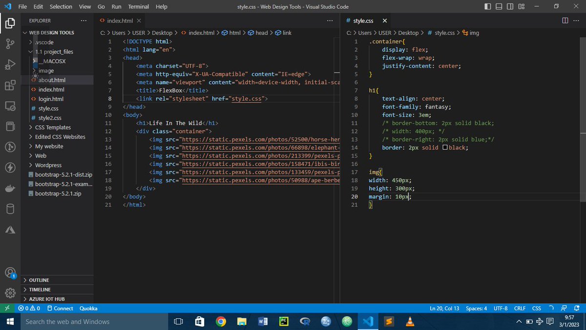 Creating my own Flexbox on VS Code

#htmlcoding #htmlcss #html5css3 #VisualStudio #visualstudiocode #websitedesign #webdevelopment #webdeveloper #programming #passionate #techie #webdesigner #fullstackdeveloper #FullStackWebDevelopment #careerswithpurpose #career