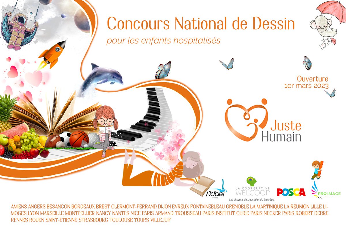3eme édition du Concours National de Dessin pour les enfants hospitalisés dans les services "oncohémato". 30 Hôpitaux en Métropole et en Outre-Mer participent à cette aventure artistique. Autant d'enfants qui pourront s'exprimer à travers l'art et s'évader de leur quotidien.