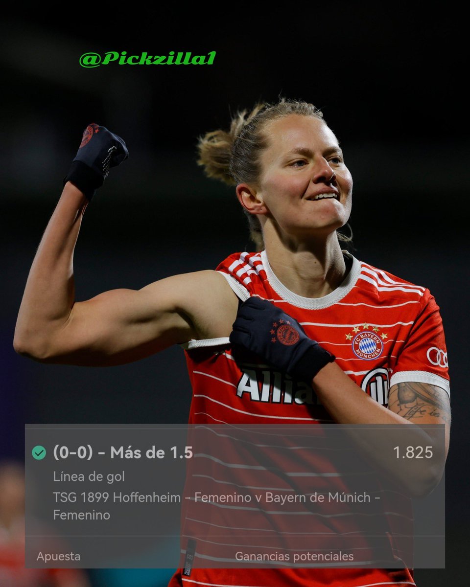 Pickzilla1's tweet image. LIVE👌

Hoffenheim W🆚 Bayern W

OV 1.5 [1.825] 3u 💰

#DFBPokalFrauen 🏆
#KOEWOB #FCCSCF #RBLSGS #TSGFCB #bettingadvice