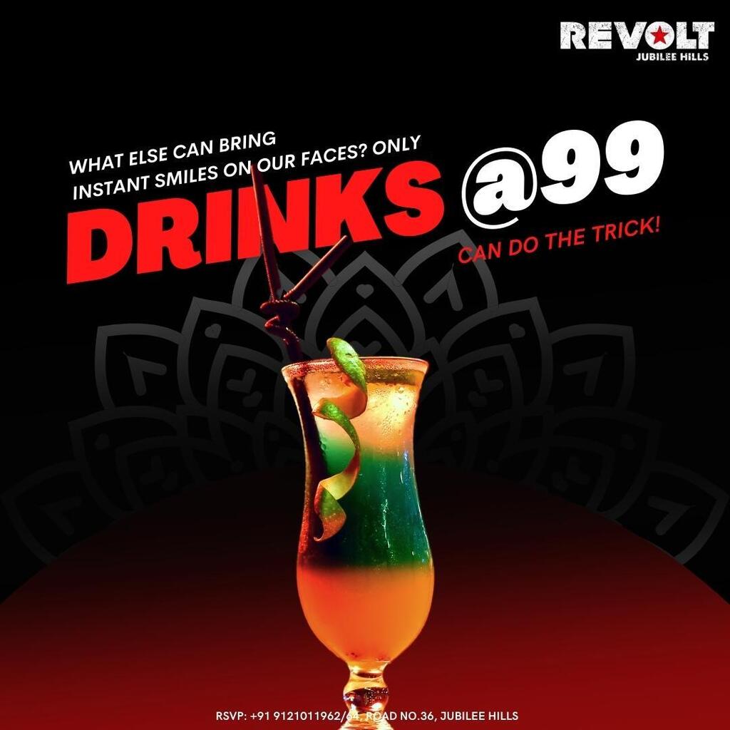 RevoltBnK's tweet photo. Bet your Happiness meter will reach the max and more with 99 Menu!
.
.
.
.
.
📞+91 9121011962/64 for reservations.
.
.
.
.
.
#happyhours #beers #tapas #food #snacks #munchies #happyhours #nightlife #newyear #newyearseve #beerlover #beertime #bar #kitc… https://t.co/9BJdWL21PA https://t.co/iaGTf3QtnF