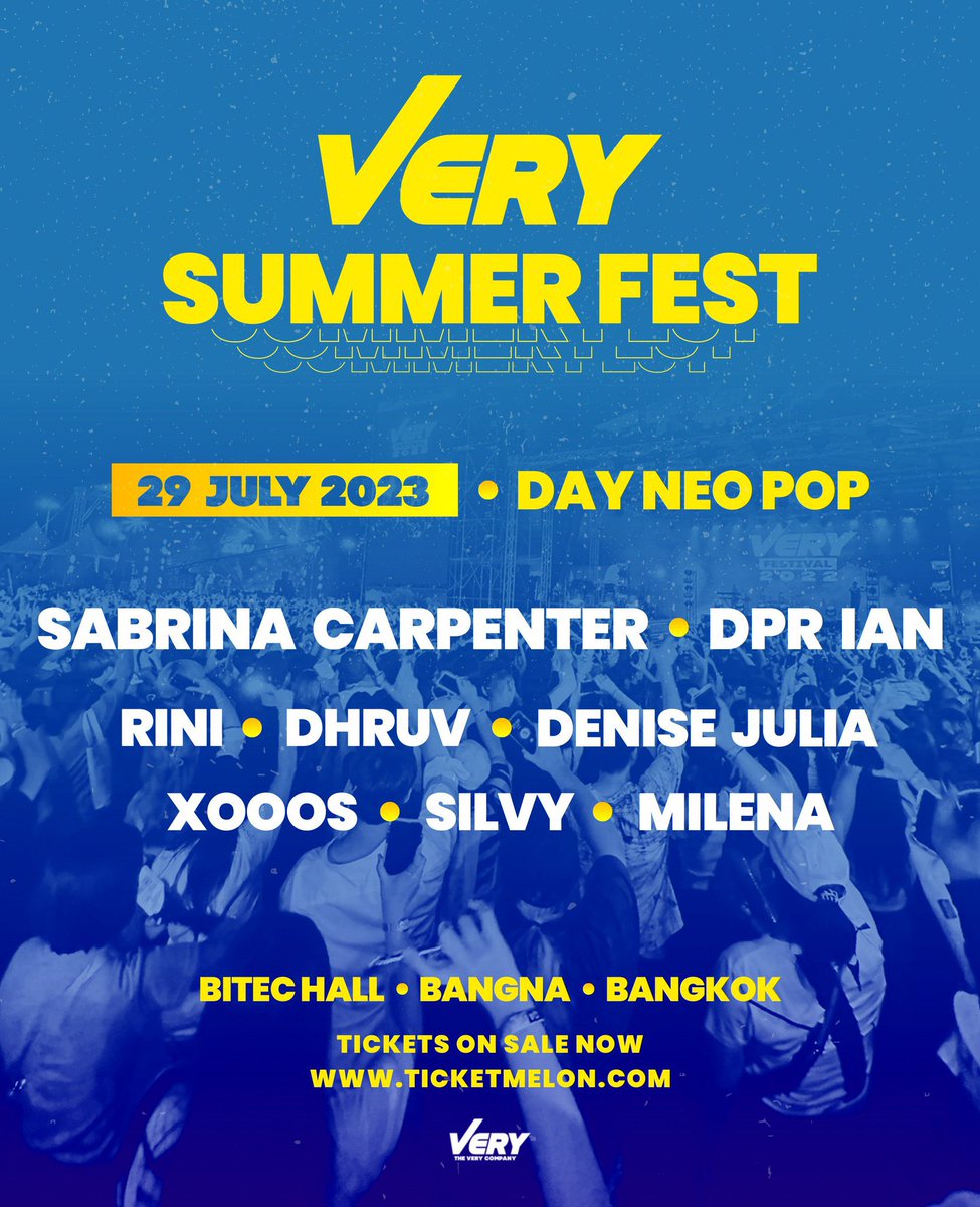 🚨| <a href="/SabrinaAnnLynn/">Sabrina Carpenter</a> will be performing at the Very Summer Fest in Bangkok, Thailand on July 29 🇹🇭.

🎟️ Tickets: ticketmelon.com/very/verysumme…