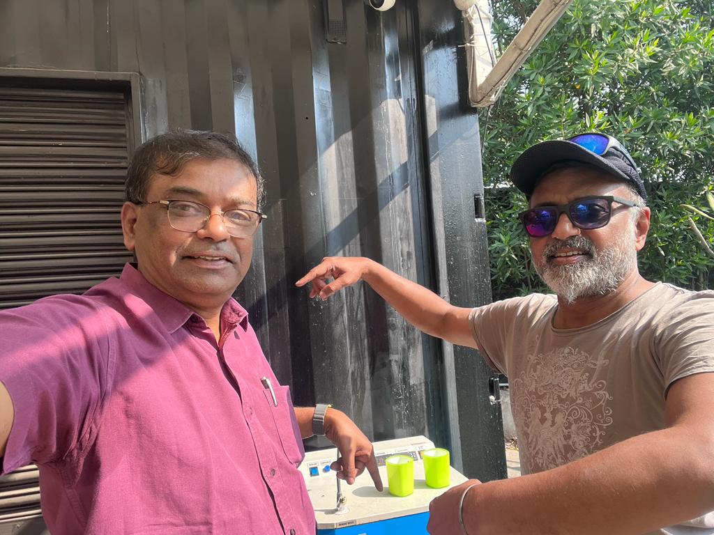 Proud to host my <a href="/iitmadras/">IIT Madras</a> batchmate, Nandu,CEO of ICCW (Centre for Clean Water Research) - ICWR <a href="/iitmrp/">IITMRP</a> at Oro Sports Village,Hyderabad - with the <a href="/Vayujaltech/">VayuJal Technologies Pvt. Ltd.</a> unit in bg! Together, we commit to do more for clean water management - all your good wishes and support is needed! 🙏